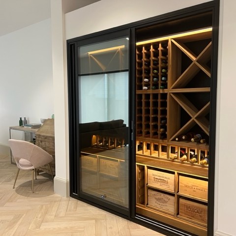 Wine wall with Solid Oak Racking