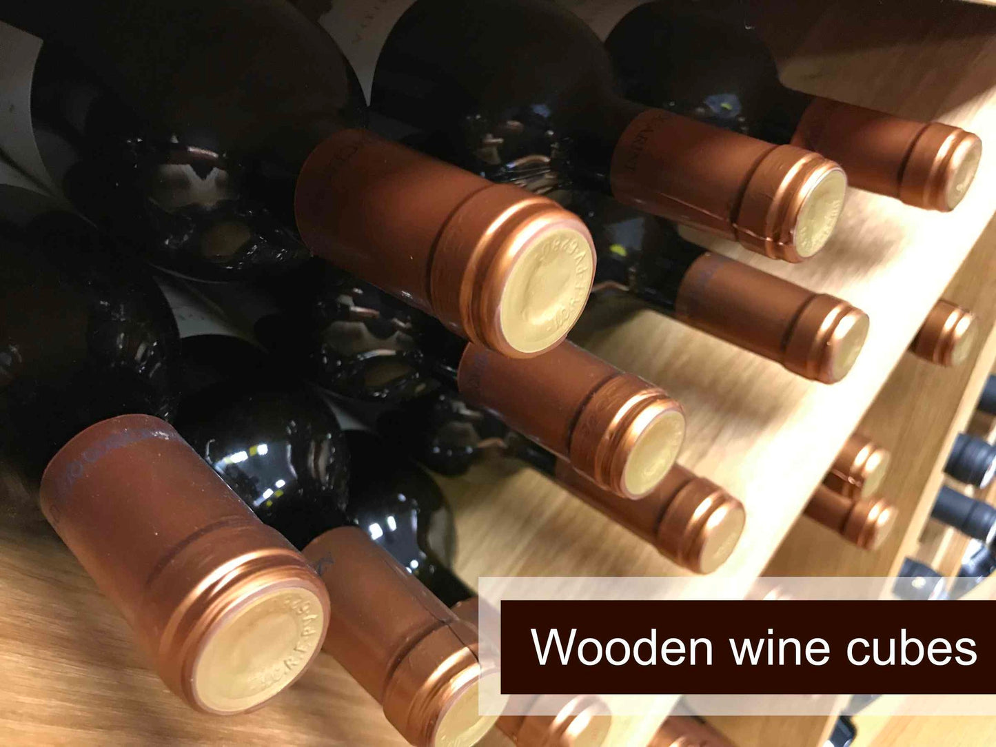 Wine wall with Solid Oak Racking