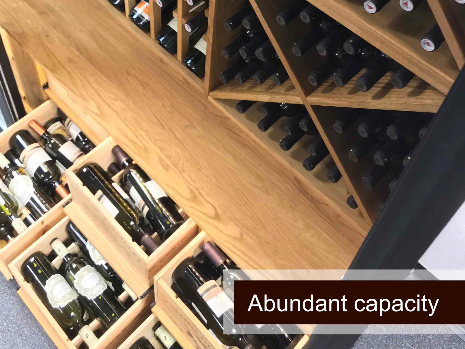Wine wall with Solid Oak Racking