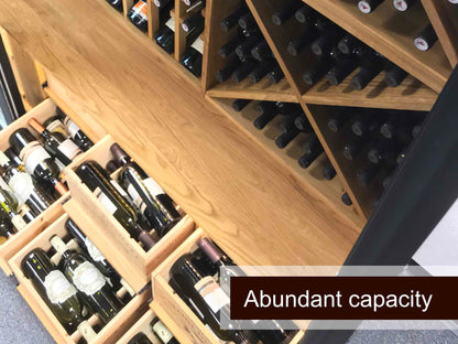 Wine wall with Solid Oak Racking
