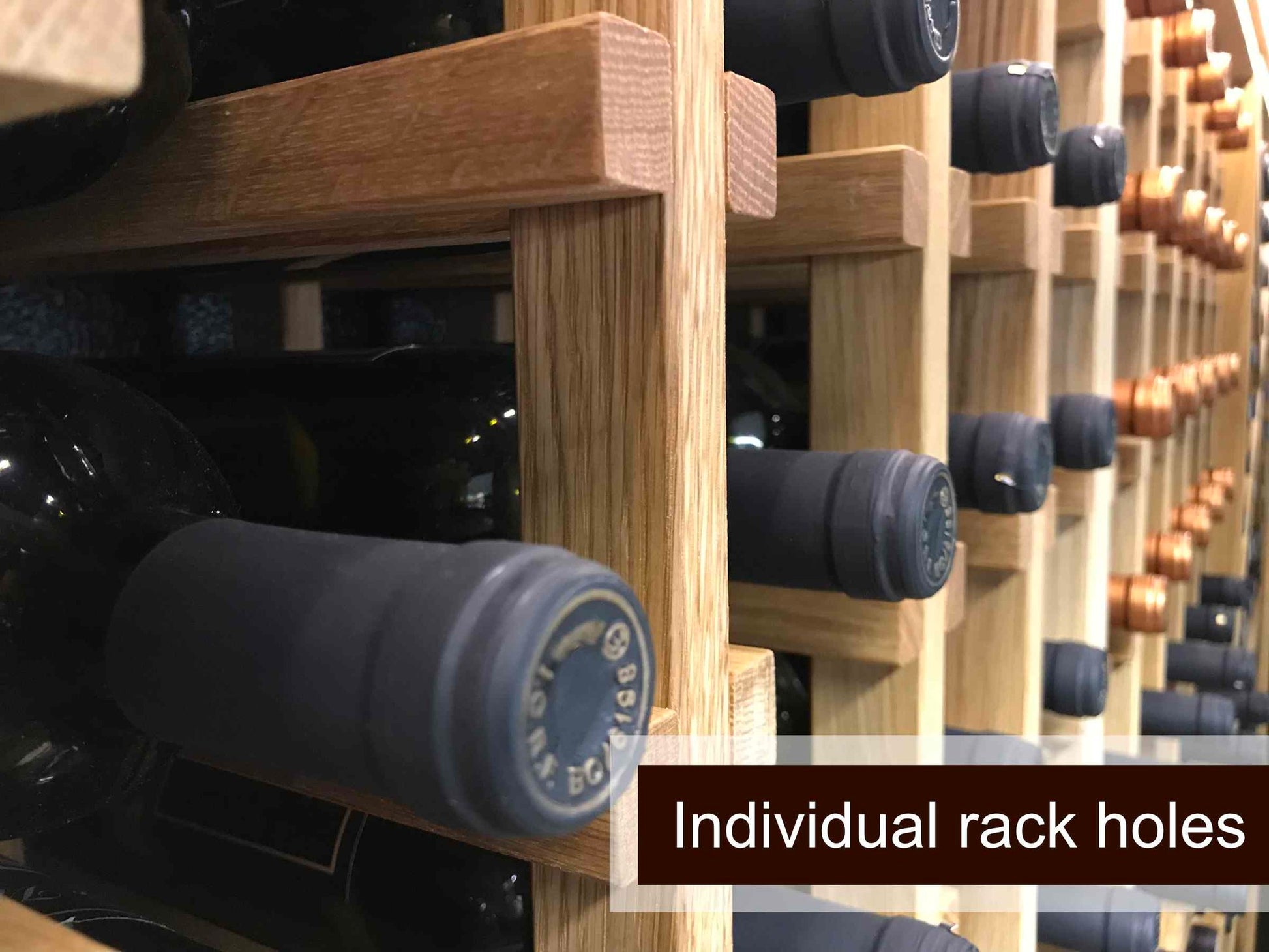 Wine wall with Solid Oak Racking