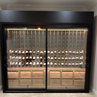 Wine Wall with 3 rows of display bottles